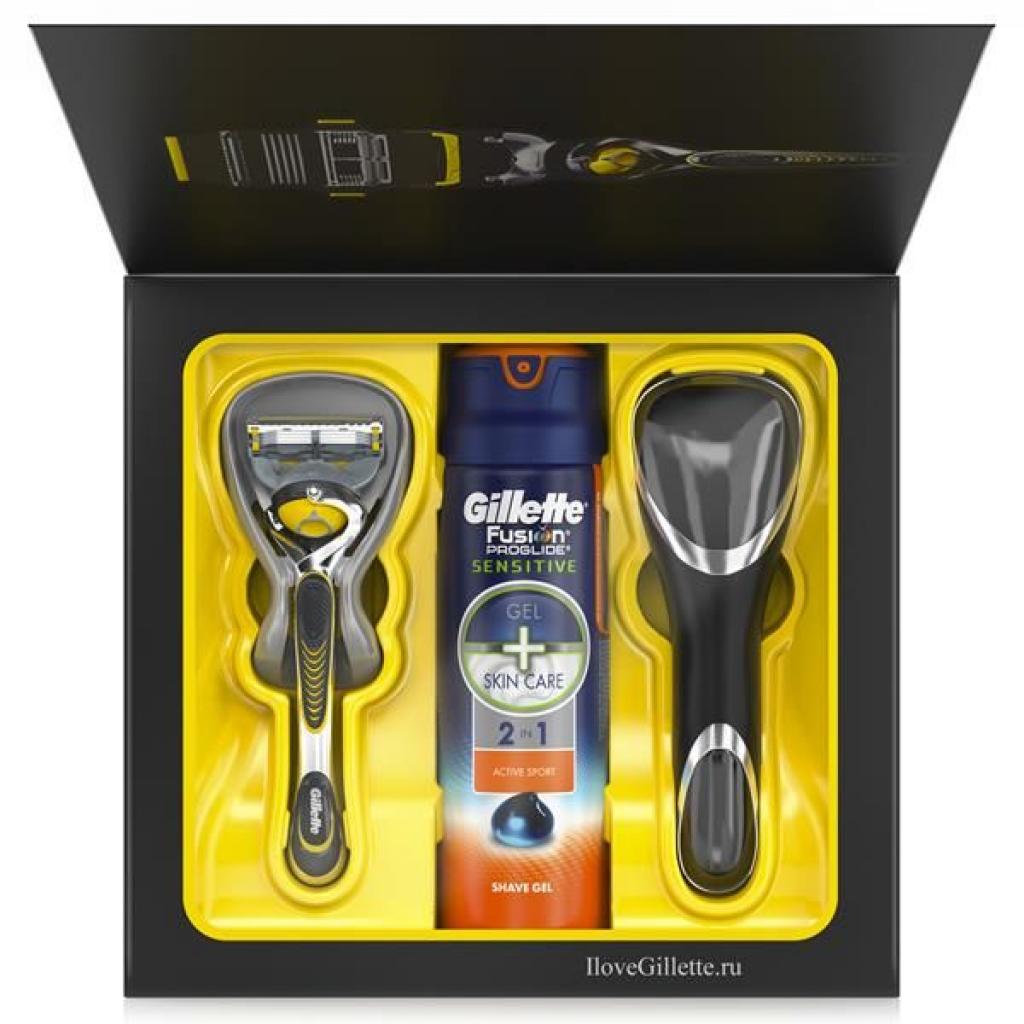 Набор Gillette Fusion proshield (ст+кас.+гель для бритья 170+чех) 3предм (7702018423316)