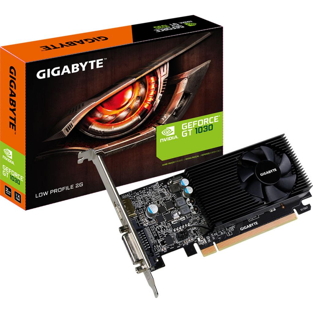 Фото: Видеокарта GeForce GT1030 2048Mb GIGABYTE (GV-N1030D5-2GL) GDDR 5, 64 Bit, 1252 MHz, 6008 MHz, DVI, HDMI, кулер, радиатор