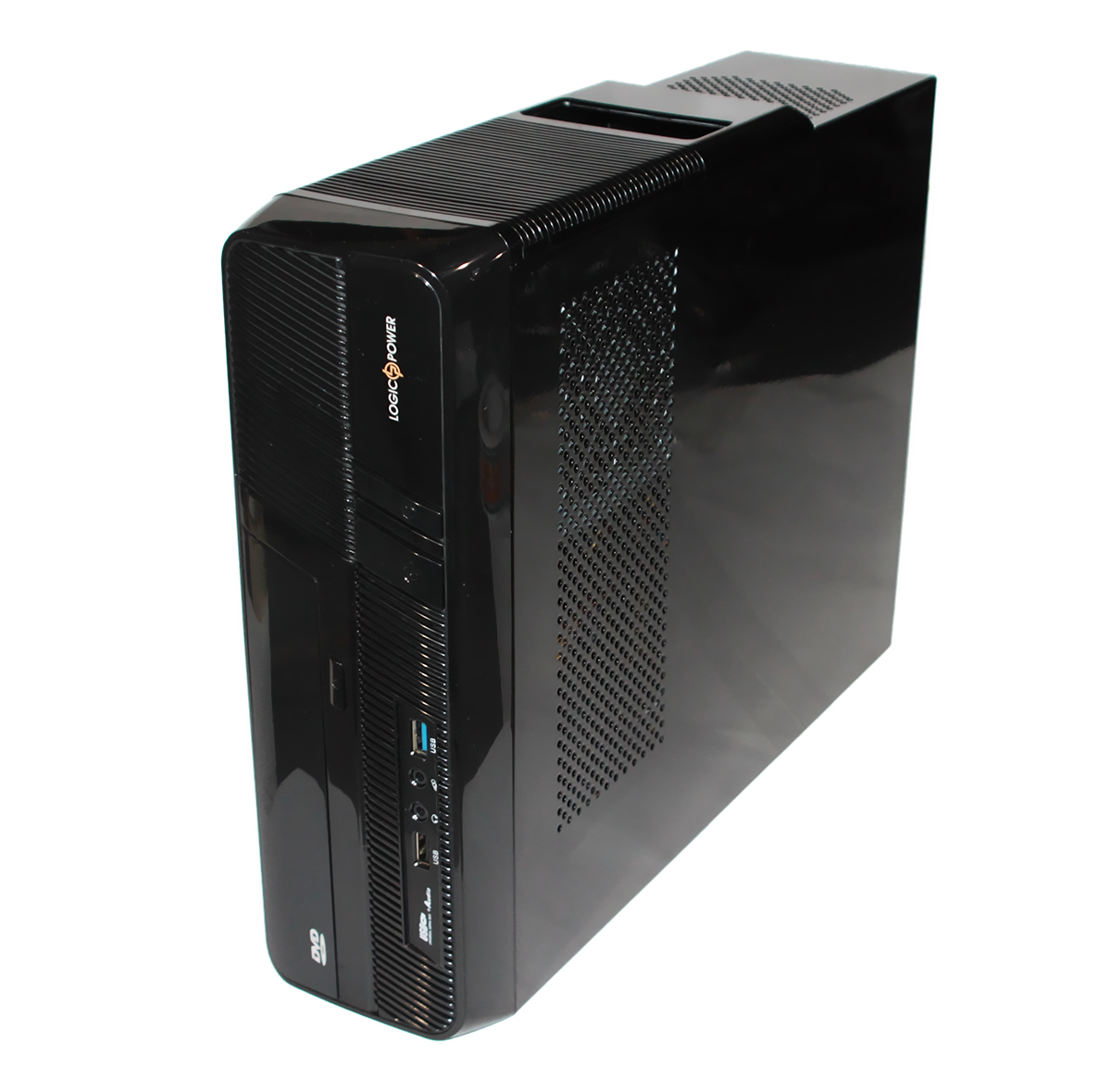 Корпус LogicPower S6055BK Black, 400W, 80mm, Slim, Micro ATX / Mini ITX,  3.5mm х 2, USB 3.0x1, USB2.0 x 1, 5.25