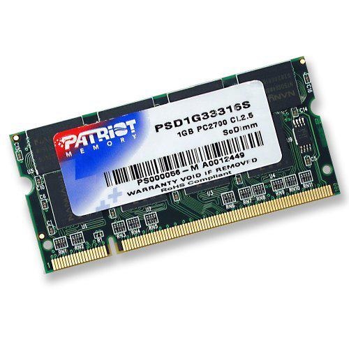 Фото: Модуль памяти SO-DIMM DDR 1Gb PC-2700 PATRIOT (PSD1G33316S)