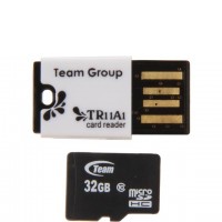 Карта памяти 32Gb microSD Team Class10 + CardReader (TUSDH32GCL1029)