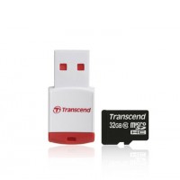 Карта памяти 32 GB microSD Transcend Class10 + USB Card Reader (TS32GUSDHC10-P3)