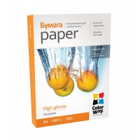 Бумага ColorWay глянцевая, 230 г/м2, A4, 100 л, картонная упаковка (PG230100A4)