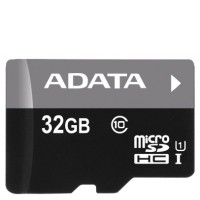 Карта памяти 32Gb microSDHC A-Data Class10 UHS-I / SD адаптер / AUSDH32GUICL10-RA1