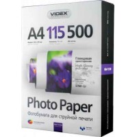 Фотобумага Videx глянцевая, A4, 115 г/м, 500 шт (HGA4 115/500)