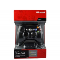 Геймпад Microsoft XBox 360 + USB-ресивер для подключения к ПК, Black, Wireless (JR9-00010)