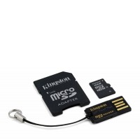 Карта памяти KINGSTON microSDHC 16GB Class 4 (SD adapter + USB reader)