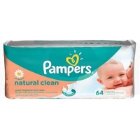 Влажные салфетки Pampers Natural Clean 64шт (4015400636830)
