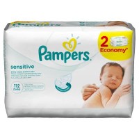 Влажные салфетки Pampers Sensitive, 112 шт (4015400636670)