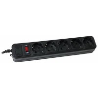 Фильтр сетевой 1.8м Maxxtro SPM5-G-6B 5 розеток, черный