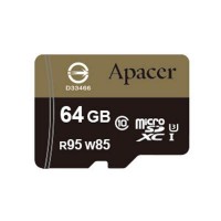 Карта памяти Apacer 64GB microSDHC UHS-I (95/85) U3 Class10 w/0 Adapter RP (AP64GMCSX10U4-R)