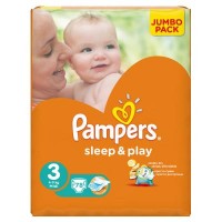 Подгузник Pampers Sleep & Play Midi (4-9 кг), 78шт (4015400203520)