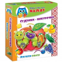 Набор для творчества Vladi Toys Малышок Пуговки-шнурочки Фрукты-Овощи (укр.язык) (VT1307-12)