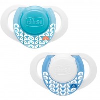 Пустышка Chicco Physio Compact латексная 0-6 мес 2 шт голубая (74820.21)