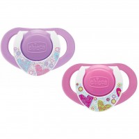 Пустышка Chicco Physio Compact силиконовая 12 мес+ 2шт розовая (74834.11)
