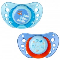 Пустышка Chicco Physio Air силиконовая с футляром 6-12 мес 2 шт голубая (75033.21)