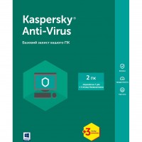 Программная продукция Kaspersky Anti-Virus 2 ПК 1 год + 3 мес Base Box (KL1171OUBBS17)