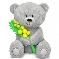 Мягкая игрушка Lava Медвежонок Масик с мимозой 17 см с музыкой (LA8546P)