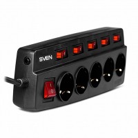 Сетевой фильтр питания SVEN Platinum 1.8 м black (00100080)