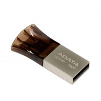 USB Flash Drive 16Gb A-Data UC330 OTG, Silver zinc body & black cap / AUC330-16G-RBK