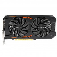 Видеокарта GeForce GTX1050, Gigabyte, 2Gb DDR5, 128-bit, DVI/3xHDMI/DP, 1493/7008 MHz (GV-N1050WF2-2GD)
