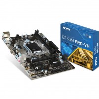Материнская плата 1151 (B150) MSI B150M PRO-VH, B150, 2xDDR4, Int.Video(CPU), 6xSATA3, 1xPCI-E 16x, 2xPCI-E 1x, RTL8111H, ALC887, 6xUSB3.1/6xUSB2.0, mATX