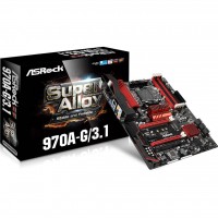 Материнская плата AM3+ (970) ASRock 970A-G/3.1, 970/SB950, 4xDDR3, CrossFire, 6xSATA3, 1xM.2, 2xPCI-E 16x, 2xPCI-E 1x, 1xPCI, ALC1150, RTL8111GR, 2xUSB3.1/4xUSB3.0/10xUSB2.0, ATX