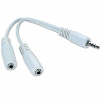 Кабель Gembird CCA-415W Аудио Y-разветвитель 3.5mm/2x3.5mm 10cm