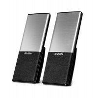 Колонки 2.0 SVEN 249  (black-silver) Active system 2*2W speaker, mini-jack 3,5 + USB