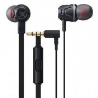 Гарнитура Cresyn C450S Black (CPU-ES0450BK01) 1.1м, 100дБ, 16Ом, 20-20000Гц, черный, Кнопка для ответа на звонки, микрофон на плоском кабеле, разъем 3.5мм