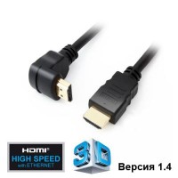 Кабель Gemix HDMI-HDMI 1,8m v1.4 (GC 1450-2) папа на 90 град. позолоченные разъемы гарантия 0 мес.