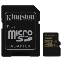 Карта памяти Kingston 16GB microSDHC class 10 UHS-I U3 4K (SDCG/16GB)