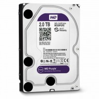 Жесткий диск HDD 2Tb Western Digital Purple (WD20PURX) / 3,5” / IntelliPower / Cache 64Mb / SATA III / для систем наблюдения, с уникальной технологией AllFrame