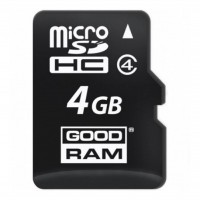 Карта памяти microSDHC, 4Gb, Class4, Goodram, без адаптера (M400-0040R11)
