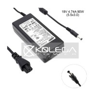 Зарядное для ноутбука Samsung K-Power (19V, 4,74A, 90W), 5.5x3.0mm + каб.пит 1.2м (5A)+гар. 12мес.