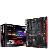 Материнская плата AM4 (B350) Gigabyte GA-AB350-Gaming 3, B350, 4xDDR4, CrossFire, Int.Video(CPU), 6xSATA3, 1xM.2, 1xPCI-E 16x 3.0, 2xPCI-E 16x 2.0, 2xPCI-E 1x 2.0, ALC1220, RTL8111H, 4xUSB3.1/5xUSB2.0, DVI/HDMI, ATX