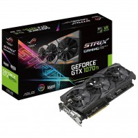 Видеокарта GeForce GTX1070Ti OC, Asus, GAMING, 8Gb DDR5, 256-bit, DVI/2xHDMI/2xDP, 1759/8008 MHz, 8-pin (ROG-STRIX-GTX1070TI-A8G-GAMING)