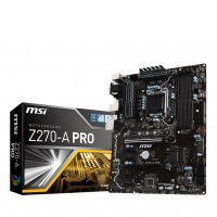 Материнская плата MSI 1151 Z270-A PRO (6xPCI-E) 4xDDR4/VGA/DVI/DP/6xSATA3/RAID 0,1,5,10/1xM.2/2xPCI-E 16x 3.0/4xPCI-E 1x 3.0/8xUSB3.1/6xUSB2.0/ATX