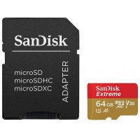 Карта памяти SANDISK 64GB microSDXC Class10 UHS-I V30 A1 4K (SDSQXAF-064G-GN6MA)