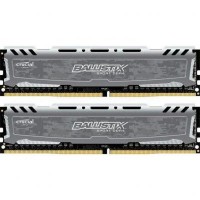 Модуль памяти для компьютера DDR4 16GB (2x8GB) 2666 MHz Ballistix Sport LTGrey MICRON (BLS2C8G4D26BFSBK)