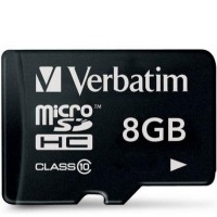 Карта памяти 8 Gb microSD Verbatim Class10 (без адаптера)