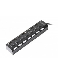 Концентратор GEMBIRD UHB-U2P7-02 7xUSB 2.0, с блоком питания, выключатель на каждый порт