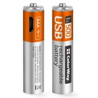 Аккумулятор ColorWay AAA micro USB 400 mAh * 2 (CW-UBAAA-01)