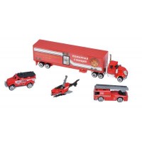 Спецтехника Same Toy Diecast Грузовик с пожарными (SQ80958-4Ut)