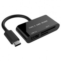 Считыватель флеш-карт GEMBIRD Type-C SD/TF + USB2.0 (UHB-CR3-02)