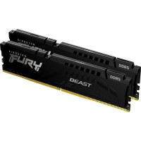 Память 16Gb x 2 (32Gb Kit) DDR5, 6000 MHz, Kingston Fury Beast, Black, 40-40-40, 1.35V, с радиатором (KF560C40BBK2-32)