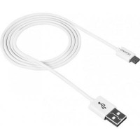 Кабель Canyon USB - MicroUSB 1м, White (CNE-USBM1W)