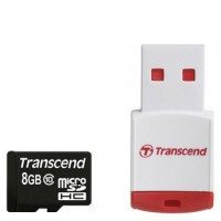 Карта памяти 8 Gb microSDHC, Transcend, Class10 (TS8GUSDHC10-P3)