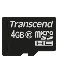 Карта памяти 4Gb microSDHC Transcend Class10 / без адаптера / TS4GUSDC10