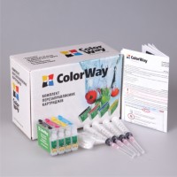 НПК ColorWay Epson S22, SX125/130/230/235/420/425/430/435/438/440/445, BX305, раздельные чипы, 4х100 г чернил Premium (SX130RC-4.1UV)